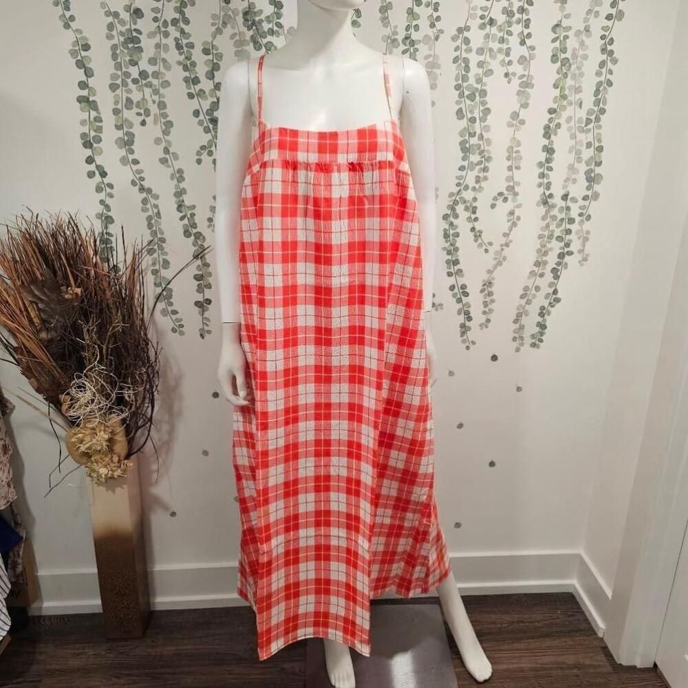 Show Me Your MuMu Oasis Midi Dress In Picnic Plaid Sz XL - Picture 3 of 12